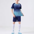 thumbnail image 6 of Fldy Kids Boys Soccer Jersey Girls Football Team Uniform Short Sleeve T Shirts and Shorts Outfits Navy Blue 3XS, 6 of 7