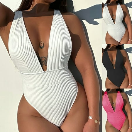 Up to 60% OFF  Women s Set Swimsuit  One-Piece Filled Bra Swimwear  Comfortable Beachwear  Trendy Resort Swimwear for Women | Sopatenor  Black L