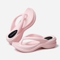 thumbnail image 3 of Chanclas de playa para mujer, sandalias de cuña para exteriores, sandalias de playa con suela gruesa, chanclas para exteriores, zapatos de verano, 3 of 5