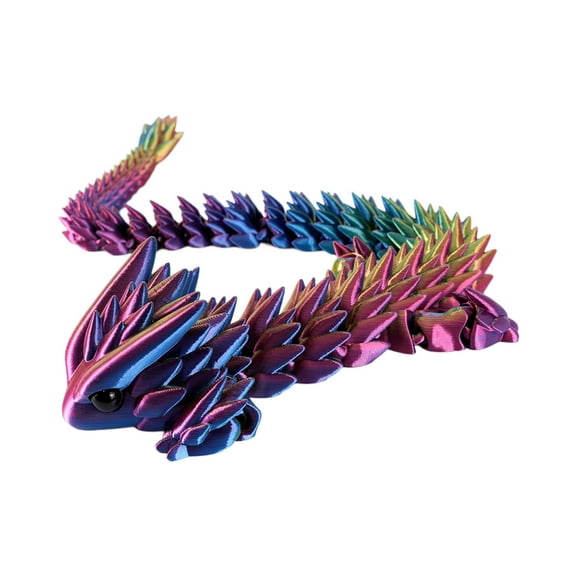 Leodye 1PCS 3D Printing Toothless Dragon Joint Integrated Movable Crafts Decoration - Scaled Joints Design, Creative Decorative Accessory -15.7IN