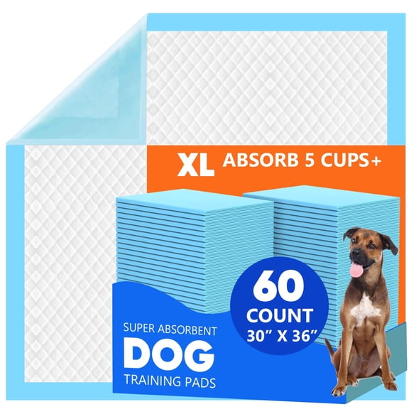 Puppy Pee Pads for Dogs - 30''x36'' Pet Training Dog Pee Pads, 60 Count Dog Pee Pads Extral Large, Heavy Absorbent & Leak-Proof Puppy Pads, Thicken 6 Layers Disposable Potty Pads for Dogs Cats