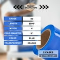 thumbnail image 5 of SSBM Blue Mini Stretch Wrap with Reuseable Handle 3" x 1000' 80 Gauge 36 Rolls Plastic Shrink Film for Packing, 5 of 6