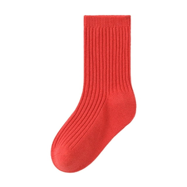 SGFCWSX Chaussettes pour Filles Respirantes Décontractées Mode Mi-Longues Chaussettes pour Filles Rouges Taille 2TG