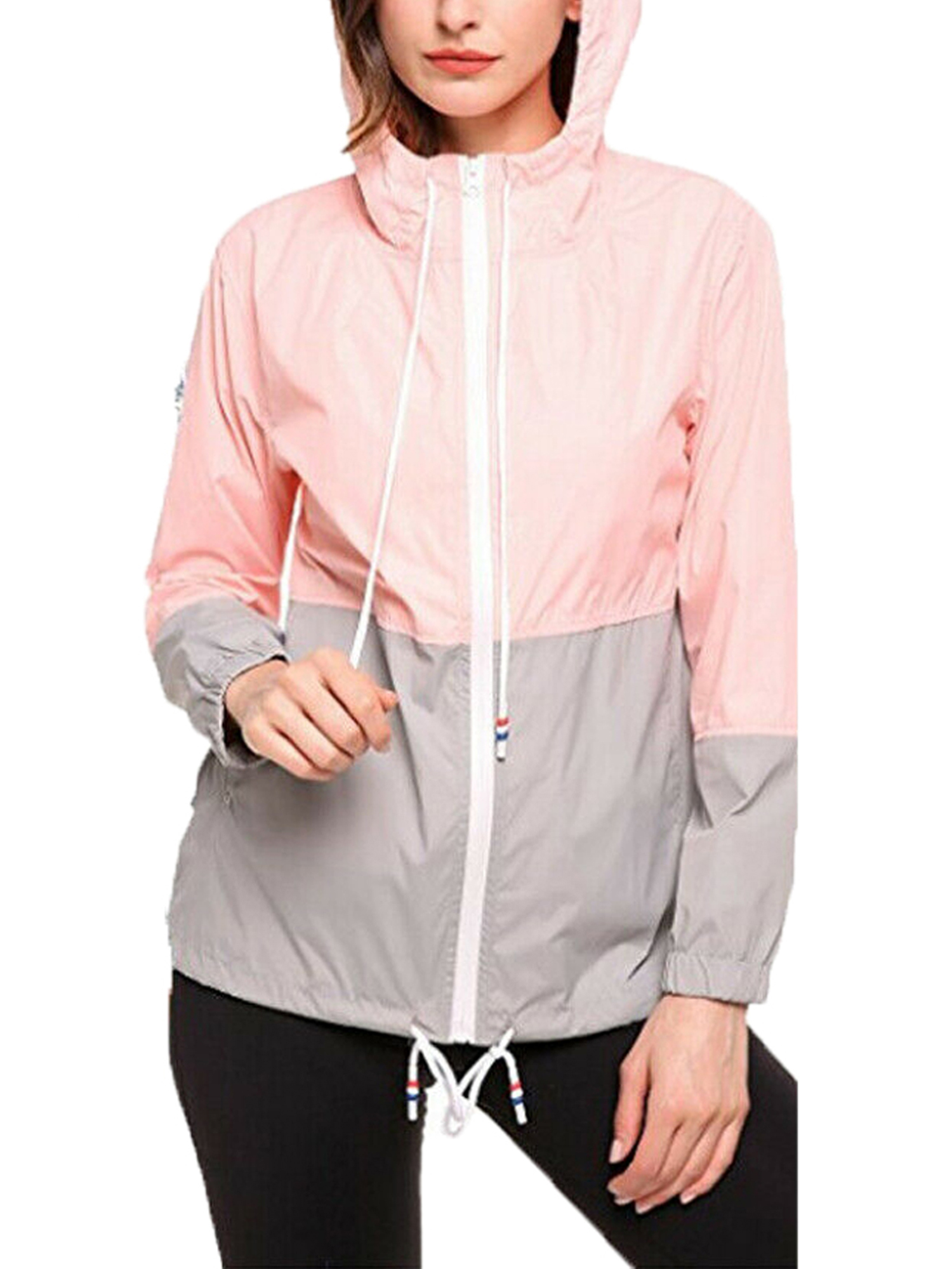 Springcmy Women´s Waterproof Raincoat Outdoor Hooded Rain Jacket Windbreaker - image 4 of 4