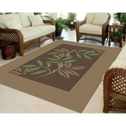 Orian Cabanna Leaves Indoor/Outdoor Woven Area Rug
