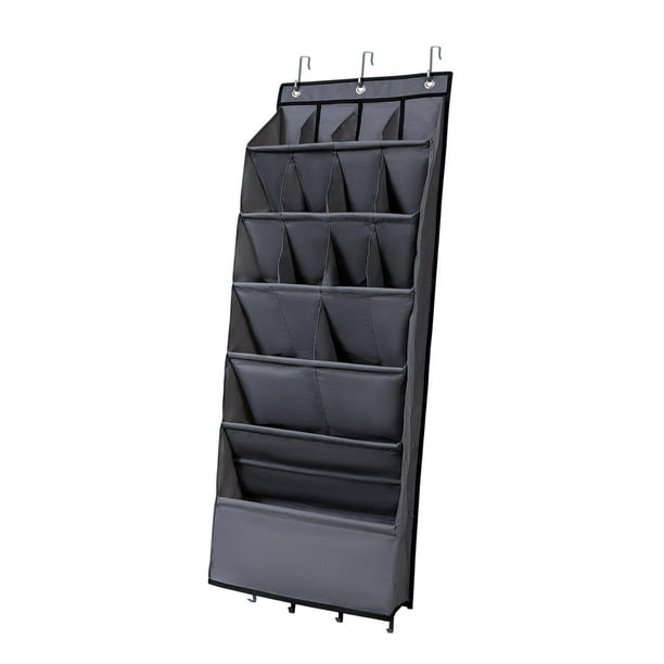 Organizador de zapatos sobre la puerta organizador de zapatos colgante con bolsillos grandes y profundos bolsillos profundos multifuncionales gris 16