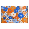 thumbnail image 2 of Non-Slip Area Rug 31"x20" Indoor Washable Floor Mats Carpet Printed for Living Room, Bedroom, Home Decor Orange and Blue Small Flowers, 2 of 7