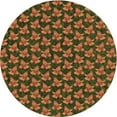 thumbnail image 1 of Ahgly Company Indoor Round Patterned Blood Red Brown Area Rugs, 7' Round, 1 of 6