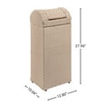 thumbnail image 6 of happimess Darla 14.27-Gallon All-Weather Wicker/Metal Swing Top Hideaway Outdoor Trash Can for Package Delivery, Patio Furniture, Cushions, Gardening Tools, Pool Supplies, Light Pink/White, HPM1201D, 6 of 9