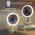 thumbnail image 4 of Ventilador de clip Ventilador eléctrico portátil Ventilador multifunción con clip Ventilador de escritorio Ventilador de mano Ventilador montado en la pared 4 velocidades ajustable con luz nocturna re, 4 of 8