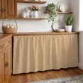 thumbnail image 2 of Brown Color Sink Skirt for Bathroom, Self-Adhesive Under Sink Curtain, Abstract Woven Texture Vintage Minimalist Hide Pipes & Storage Fabric Cabinet Skirt Cover for Kitchen Laundry 32"x55", 2 of 8