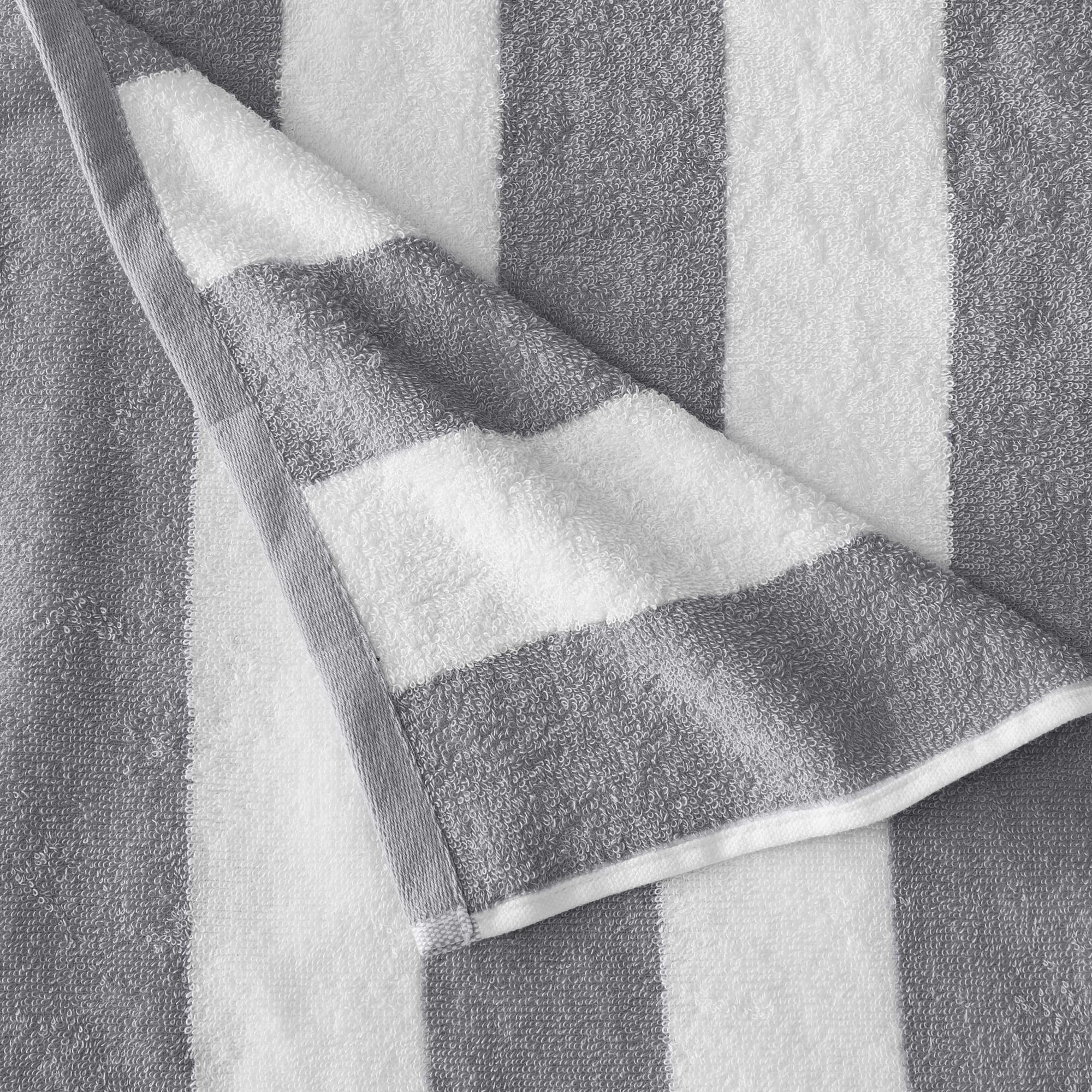 Great Bay Home Plush Cotton Durable Beach Towel (4 Pack- 30" x 60", Light Grey / Dark Grey)