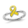 thumbnail image 1 of Sterling Silver Yellow Enameled Awareness Ribbon Ring, 1 of 4