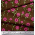 thumbnail image 2 of Soimoi Georgette Viscose Fabric Leaves & Floral Clip Art Printed Craft Fabric by The Yard 42 Inch Wide, 2 of 3