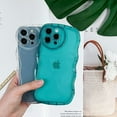 thumbnail image 3 of Case for iPhone 13 Pro Max Case Wave, Curly Frame Design for Women Girls, Cute Love Heart Camera Aesthetic Phone Case Soft Flexible TPU Shockproof Full-Body Protective Case Cover, Clear Blue, 3 of 12