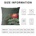 thumbnail image 6 of HENGT  Dragonfly Throw Pillow Cushion Cover, Traditional Japanese Painting Lotus Blooms in Tones Design, Decorative Rectangle Accent Pillow Case,2pcs , Red Reseda Green, 6 of 6