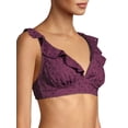 thumbnail image 4 of Time and Tru Women's Solid Eyelet Swimsuit Top, 4 of 6