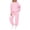 Pink, variant on Womens Polka Dot 2 Piece Sets Long Sleeve Hooded Tops & Slim Jogger Pants, L