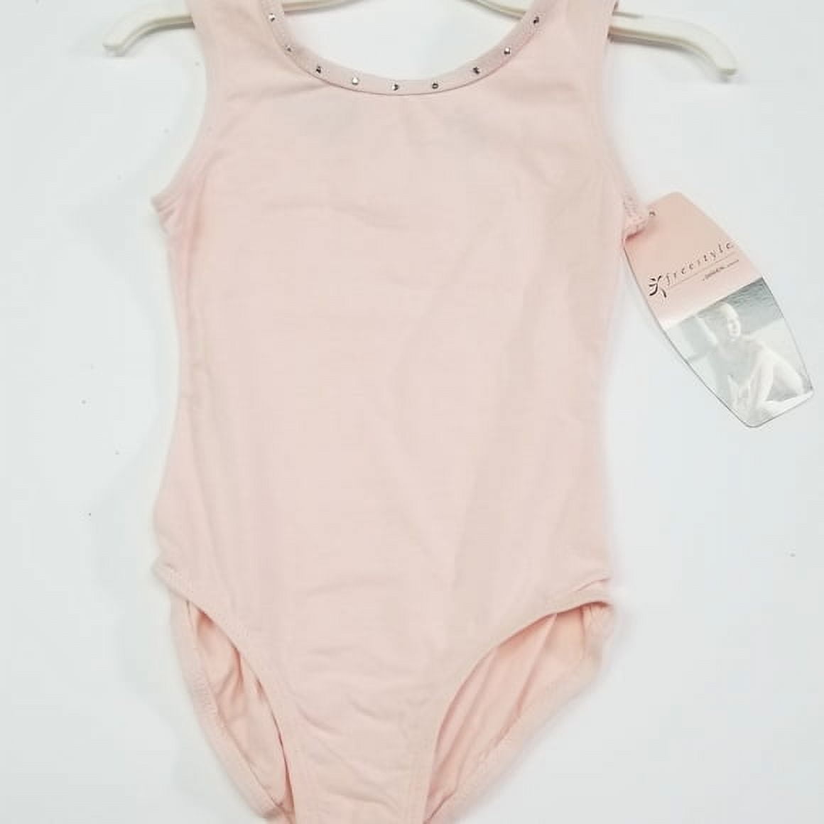 Freestyle Danskin Dance Bodysuit Rhinestone Neckline Keyhole Back 4 5 XS Pink 5Pk