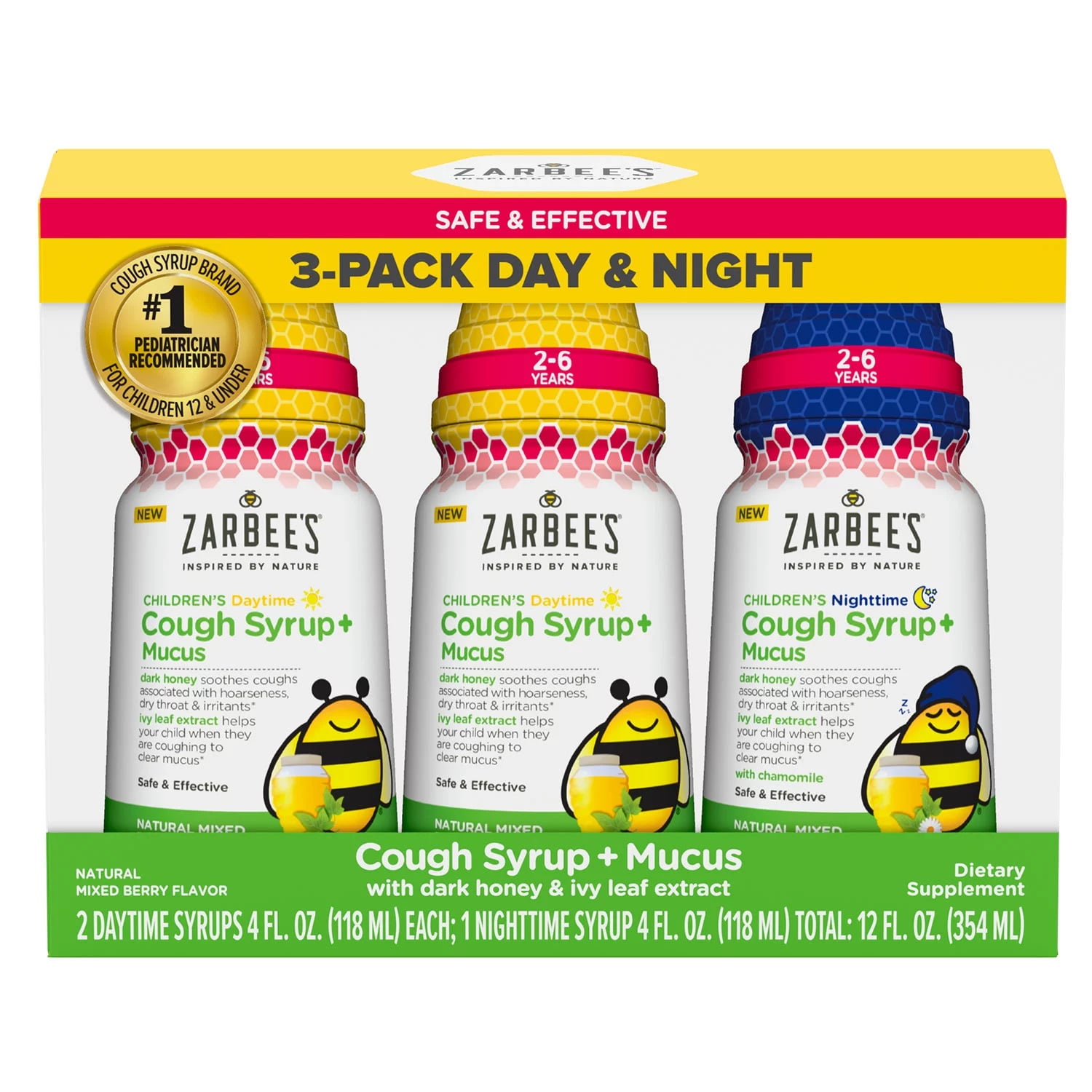 Zarbee&amp;#39;s Children&amp;#39;s Cough and Mucus Syrup (3 Pack)