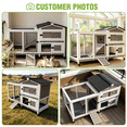 thumbnail image 2 of Aivituvin 55.2" Rabbit Hutch Indoor Outdoor, 2-Story Bunny Cage with Chew-Proof Full Metal Frame, 6 Locking Casters, 2 Pull-Out Trays for Rabbits Guinea Pigs Small Pets, 2 of 9