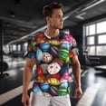 thumbnail image 3 of Wukai Easter Egg Print Men's Short-Sleeved Mesh T-Shirt,Quick-Dry Short Sleeve Workout T-Shirt-5X-Large, 3 of 8