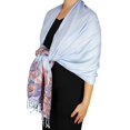 thumbnail image 1 of Peach Couture Châle Pashmina Réversible à Bordure Florale Cachemire Exclusif, 1 of 3