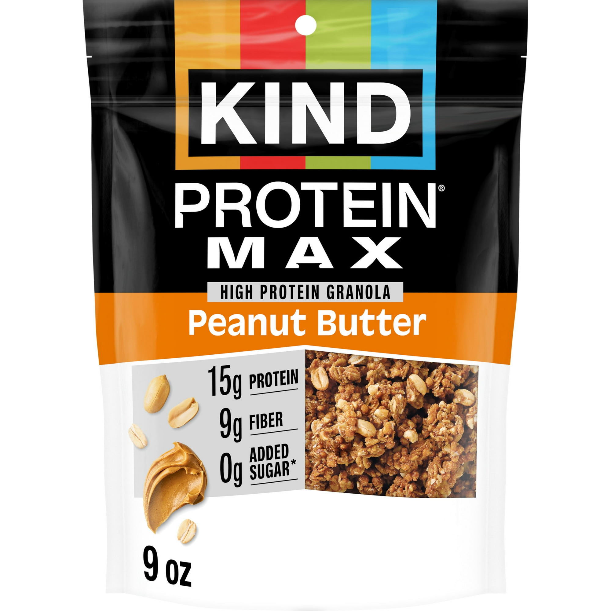 KIND Protein Max Granola, Peanut Butter, Gluten Free, 15g Protein, 9g Fiber, 9 oz
