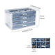 thumbnail image 4 of Caja Organizador para Joyas Pendiente, Acrílico Bandeja Apilable Joyero Transparente para Arete Pulsera Collar Anillo Colgante Broches Estuche Joyería Cajon Terciopelo -Azul, 4 Capas, 4 of 6