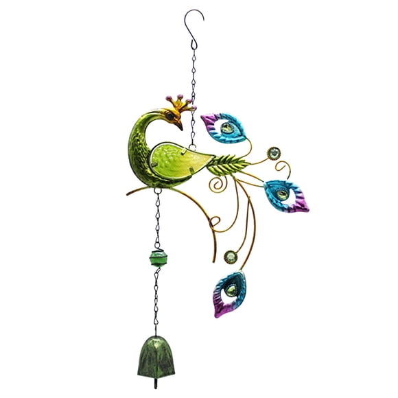 Suncoda Hanging Ornaments, Peacock Shape Wind Chime Metal Garden Balcony Decoration