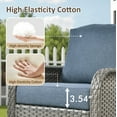 thumbnail image 3 of Toject Outdoor Patio Furniture, 7 Pieces Outdoor Conversation Set with High Back Loveseat and Swivel Chairs, All Weather Wicker Outside Furniture with Patio Chairs for Porch, Balcony (Denim Blue), 3 of 9