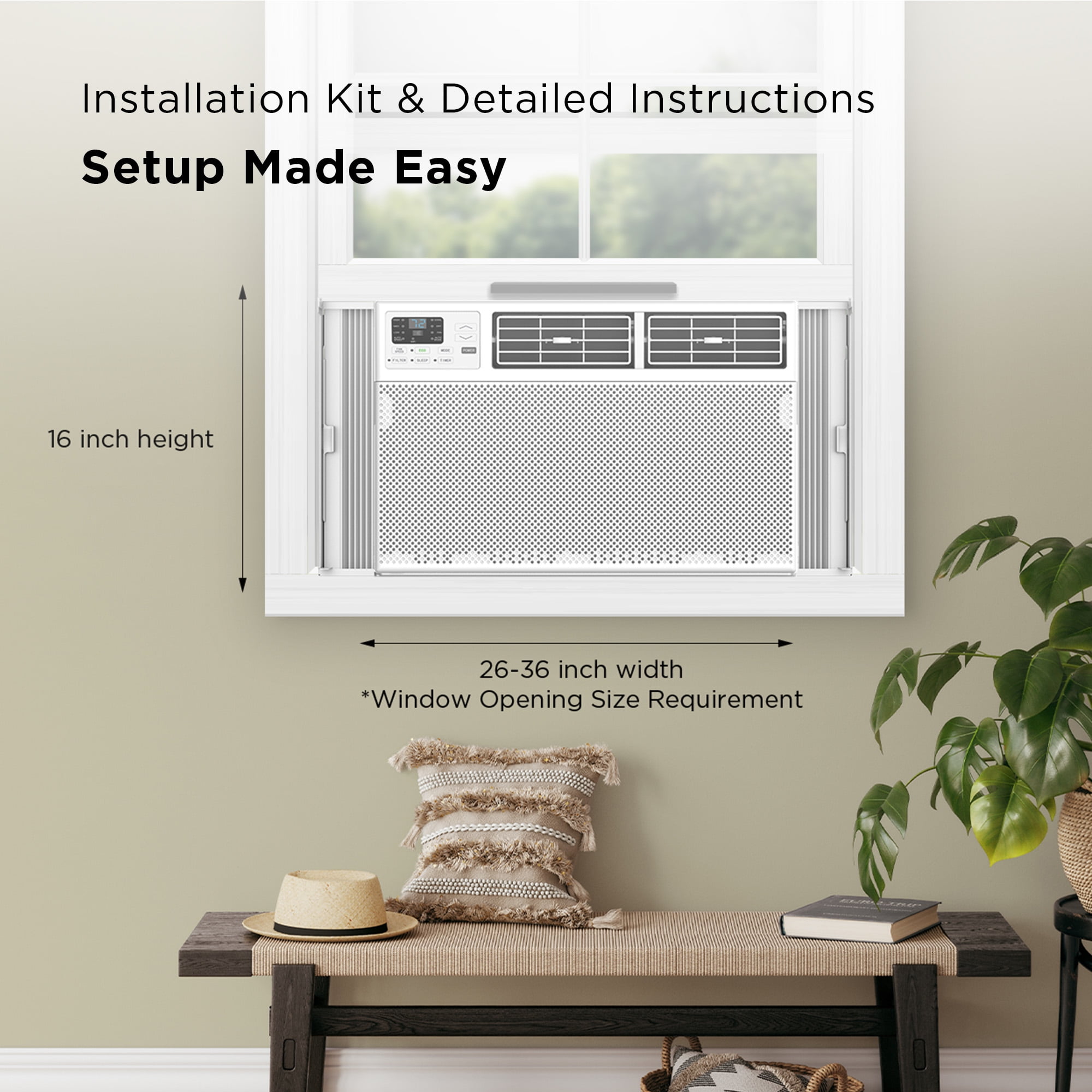 TCL 12,000 BTU Smart Window Air Conditioner (White) - 3-in-1 AC, Fan & Dehumidifier, App, Voice, & Remote Control, Sleep & Eco Mode, Timer, Washable Filter, Cools up to 550 Sq ft - W12W92-4