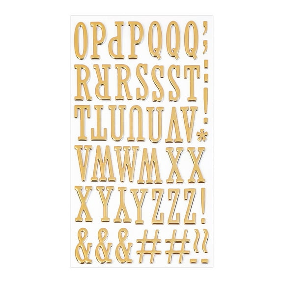 Darzheoy 3D English Letter Bubble Stickers, Gold Foil Alphabet Decals for DIY Journal Christmas Stockings, Holiday Craft