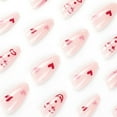 thumbnail image 5 of Hot Girl Red Love Heart Clown Face Design Wearable Pink French Fake Art Nails Full Cover Finished False Nails Press on Nail Glue, 5 of 6