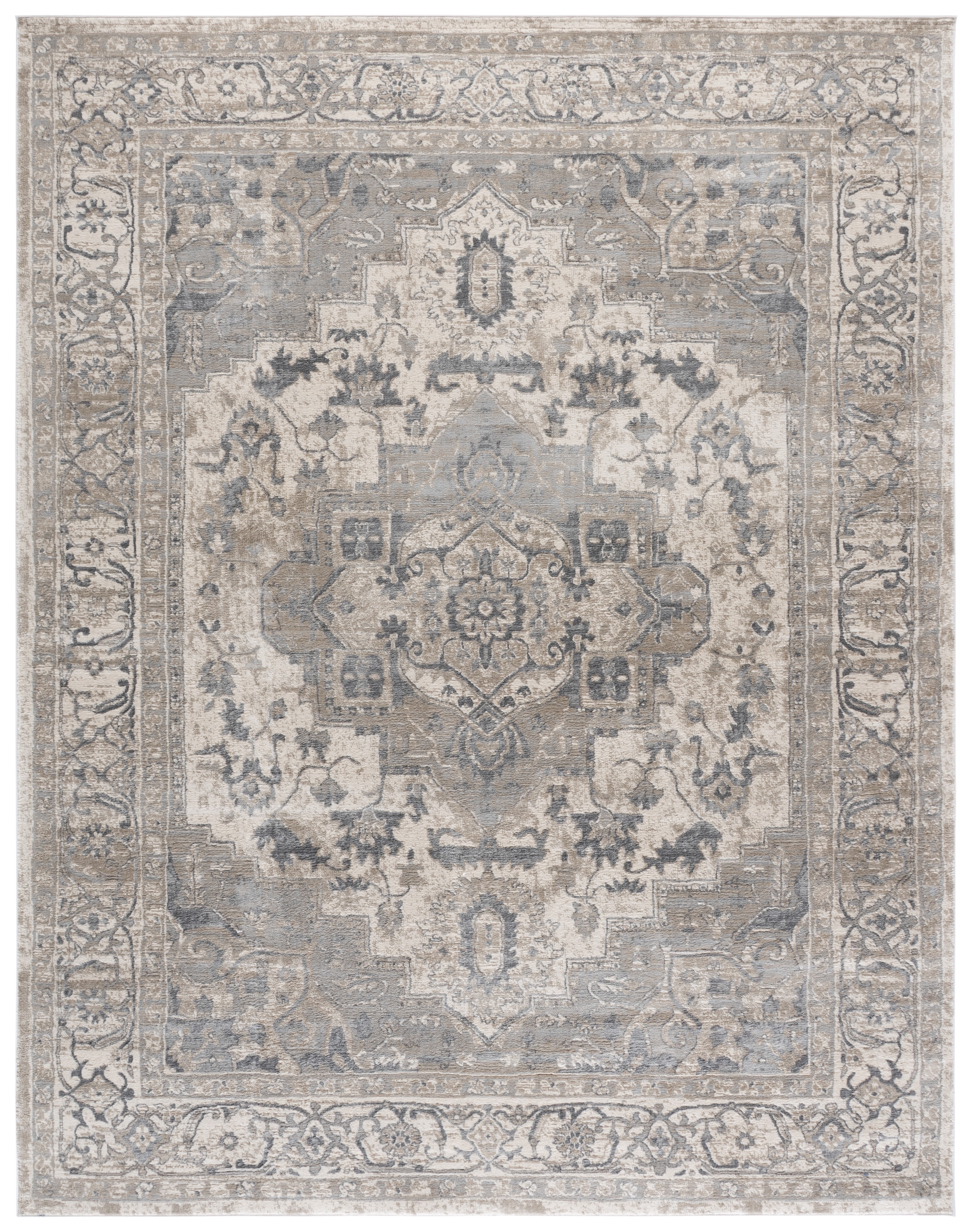 SAFAVIEH Brentwood Dimas Oriental Area Rug, Ivory/Gray, 9' x 12'