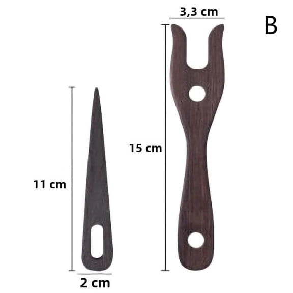 2-Piece Wooden Knitting Tool Kit: Eyelet and Knitting Spoon - Lightweight Cording Tool for Beginners