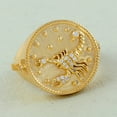 thumbnail image 3 of KIRAN FINE JEWEL CZ Diamond Zodiac Sign Ring Yellow Gold Plated 925 Sterling Silver Anniversary Women Gemstone Statement Jewelry Gift For Her, 3 of 5