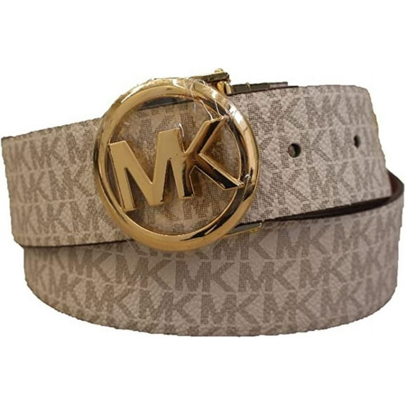 Michael Kors Reversible Buckle Belt 558385-200-XL (Vanilla, Extra Large) MK Signature