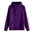 thumbnail image 4 of Women 2 Piece Sweatsuits Sets Lounge Hoodie Tracksuits Baggy Cozy Sweatpant Fall Winter Jogging Suit with Pockets Purple S, 4 of 6