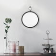 thumbnail image 5 of Hanging Wrought Iron Mirror Bathroom Makeup Punch-Free Glass Small Wall Black Round, 5 of 6