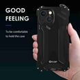 thumbnail image 6 of Dteck Metal Case for iPhone 13 Mini, Anti-Fall Shockproof Military Grade Armor Bumper Heavy Duty Aluminum Alloy Protective Tough Bumper Frame Cover, Black, 6 of 8