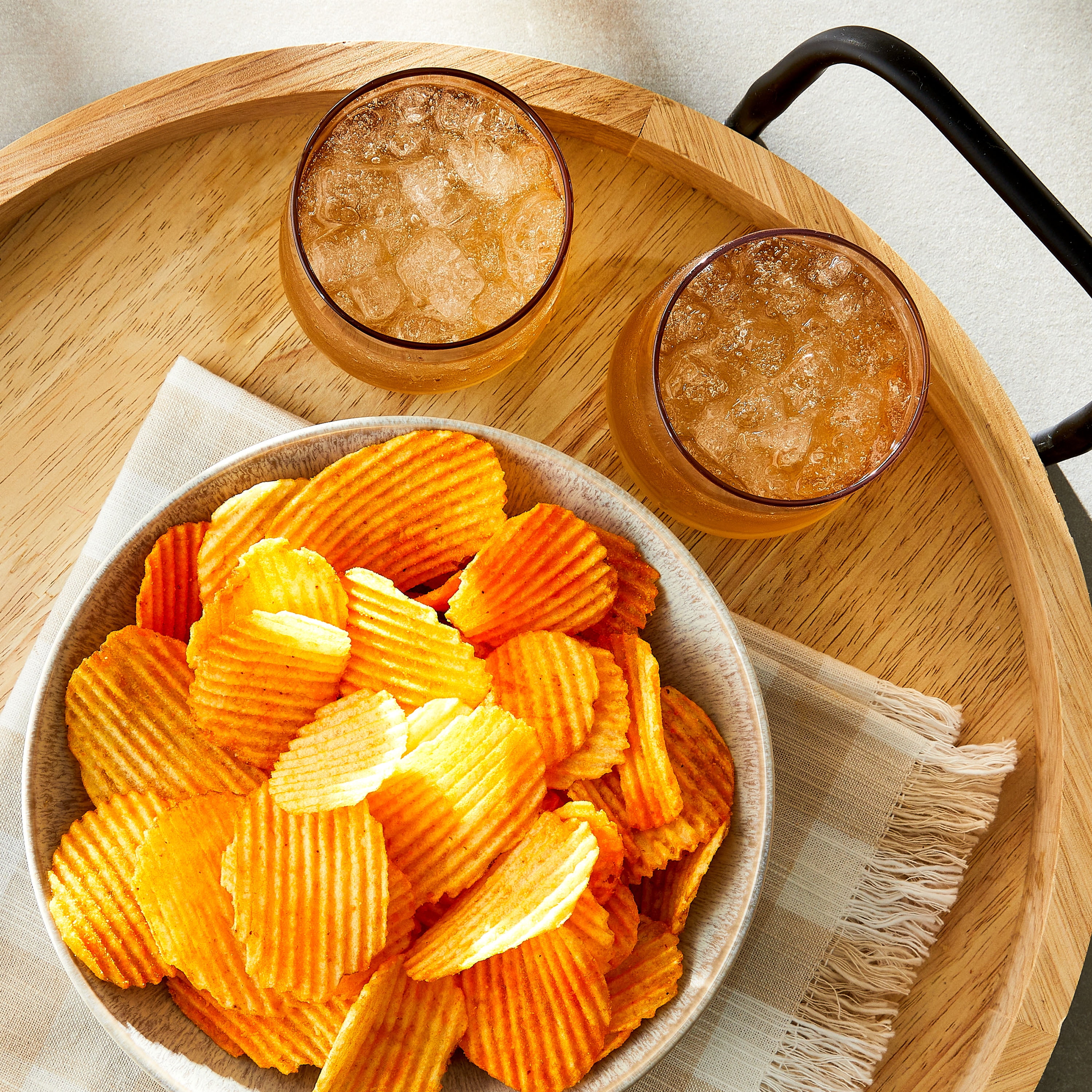 Great Value Rippled Cheddar & Sour Cream Potato Chips, 8 oz Bag
