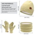 thumbnail image 2 of FZ FANTASTIC ZONE Womens Mens Winter Beanie Hats Scarf Touchscreen Gloves Set Warm Chenille Fleece Lined Skull Caps Neck Warmer Gifts for Women Men Khaki, 2 of 5