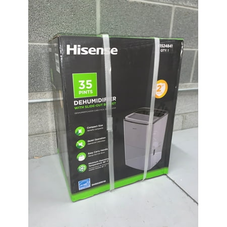 Hisense 35 Pint Dehumidifier DH5020K Energy Star Efficient 1000 Sqft 2 Speed
