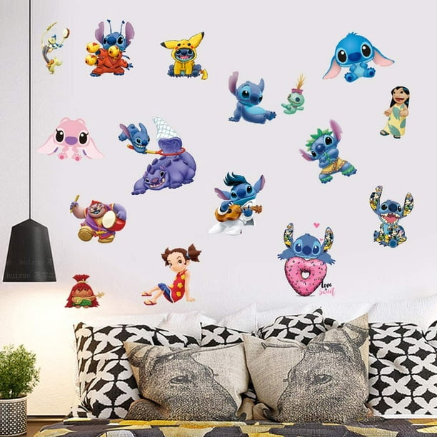 Stitch Anime Sticker mural amovible Papier peint Décoration intérieure