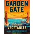 thumbnail image 2 of Retrolabel 25x32 Black Ornate Wood Framed with Double Matting Museum Art Print Titled - Garden Gate Selected Vegetables, 2 of 4