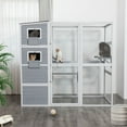 thumbnail image 2 of Seizeen Cat House for Outdoor, Catio Enclosure for Cat Wooden Large Kitty Cage , w/Platform, Resting Box, 4-tier Shadow Design, 70''H x 76''W, 2 of 8