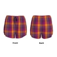 thumbnail image 3 of Gaeub Orange and Purple Plaid Print Women's Athletic Shorts,High Waisted Running Shorts,Pocket Sporty Short,Gym Elastic Workout Shorts-Small, 3 of 7