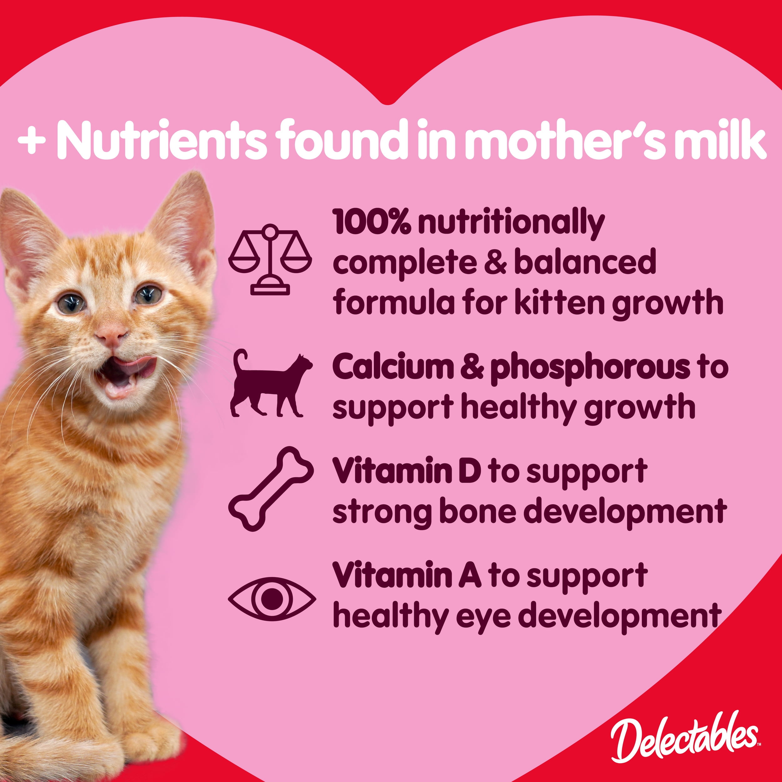 Hartz Delectables Bisque for Kittens, Complete & Balanced Lickable Wet Cat Treat, Tuna & Salmon, 12ct