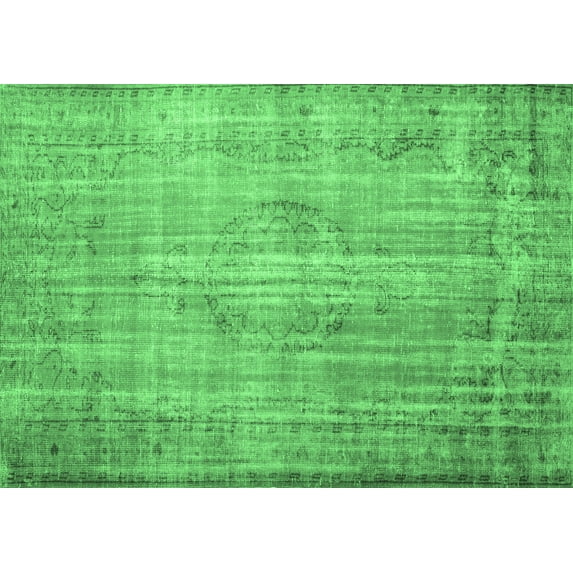 Ahgly Company Indoor Rectangle Persian Emerald Green Traditional Area Rugs, 8' x 12'